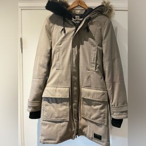 TNA tan parka. Size:Medium